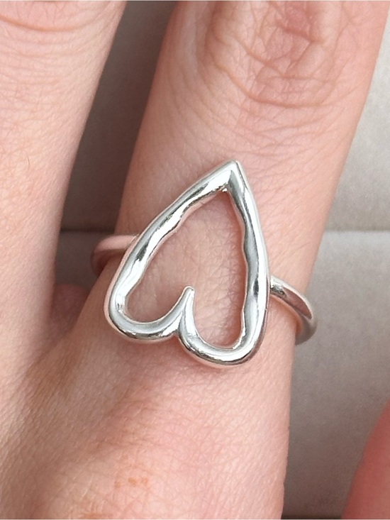 Jewelry - Sterling Silver Heart Adjustable Ring